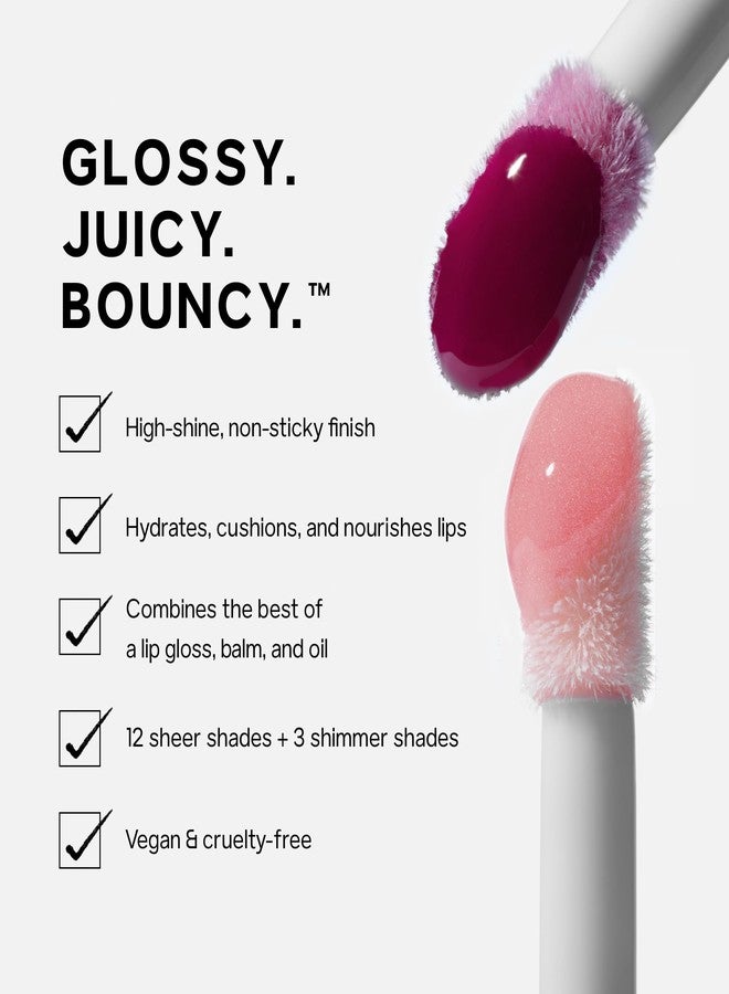 Saie Glossybounce Duo - Hybrid Tinted Lip Oil & Lip Gloss Set - Hydrating, Non-Sticky Shine with Hyaluronic Acid & Jojoba Oil for Soft, Plump Lips - Makeup Gift Set - Disco & Bounce (2 Count) - Image 4